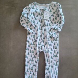 NWT Organic Cotton Double Zipper Christmas Pajama 6-12 months